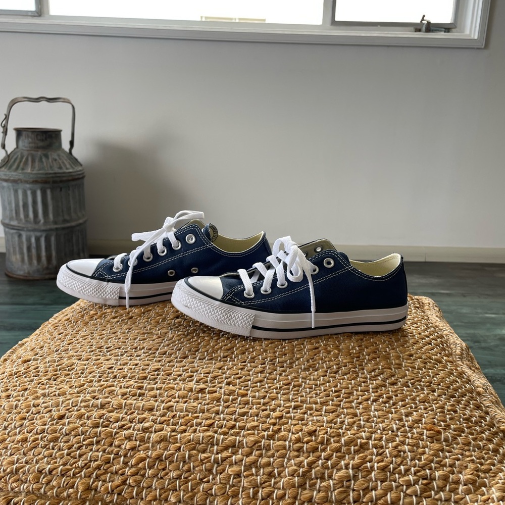 Converse Blue and White Low-Top Sneakers